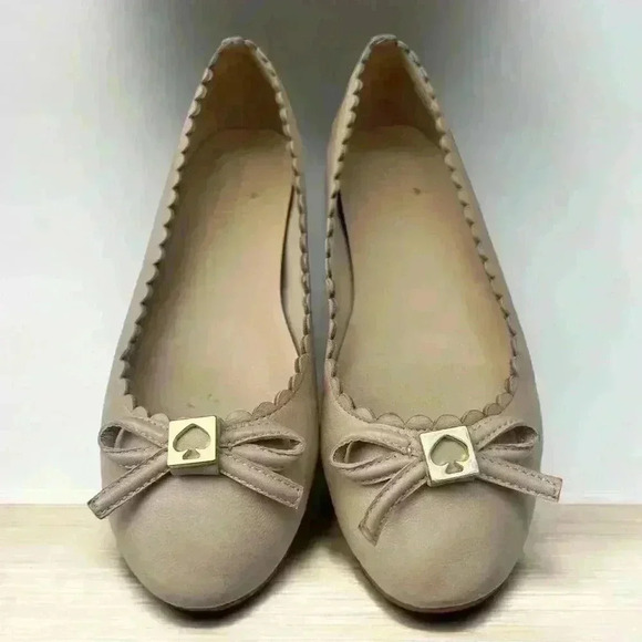 Kate Spade Women's Tan, pale pink  Elent Flex  Ballet Flats Sz 6 - Picture 1 of 7
